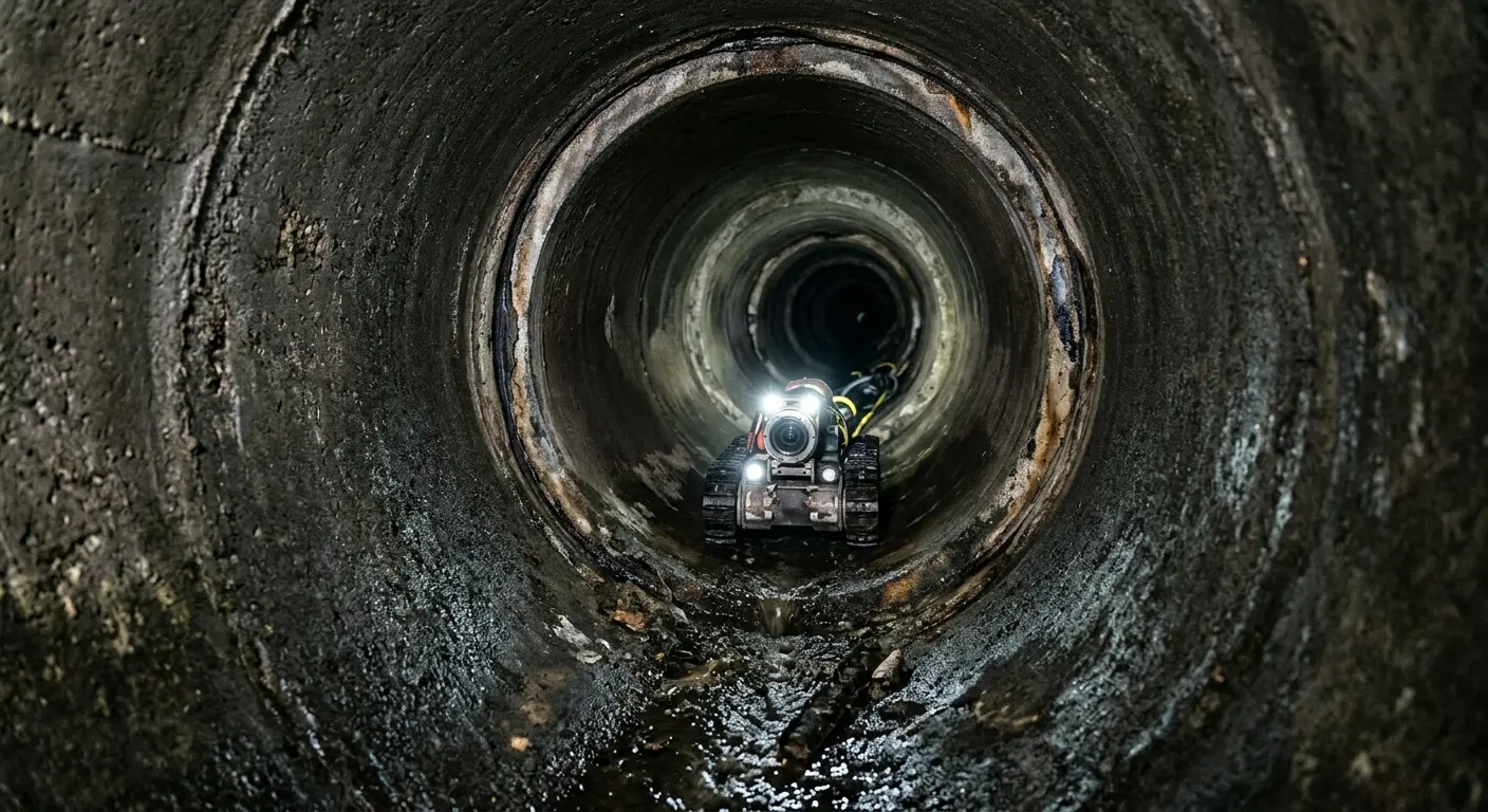 Robotic sewer camera inspecting pipe interior for Sewer Line Cleaning in South Patrick Shores